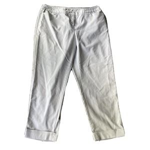 Lane Bryant Women's Sz 16 Pants Roll Cuff Trousers Gray Slant Pockets Straight